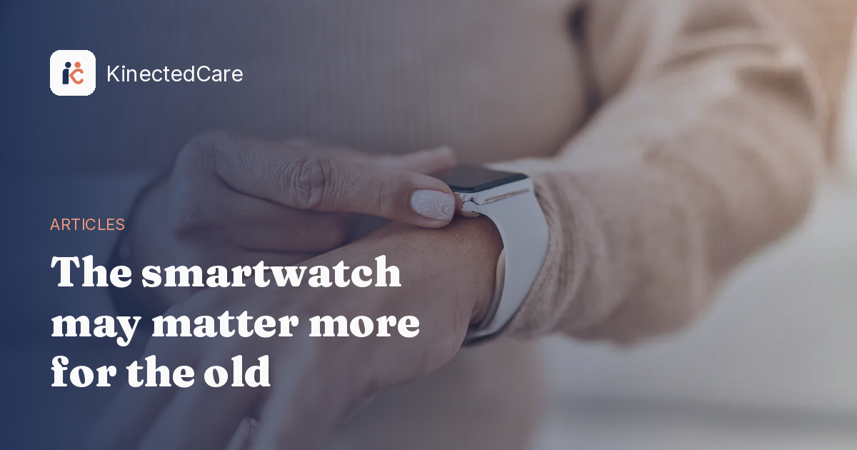 An older person's wrist wearing a smartwatch