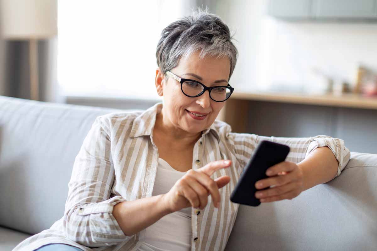 Senior woman using a smartphone